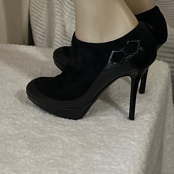 Dior (Authentic) Black Suede & Leather Ankle Bootie Heel Sz 36.5 - Picture 13 of 16